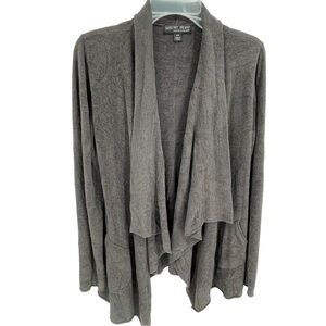 Barefoot Dreams CozyChic Ultra Lite Cardi Sweater Size S /M drape front gray